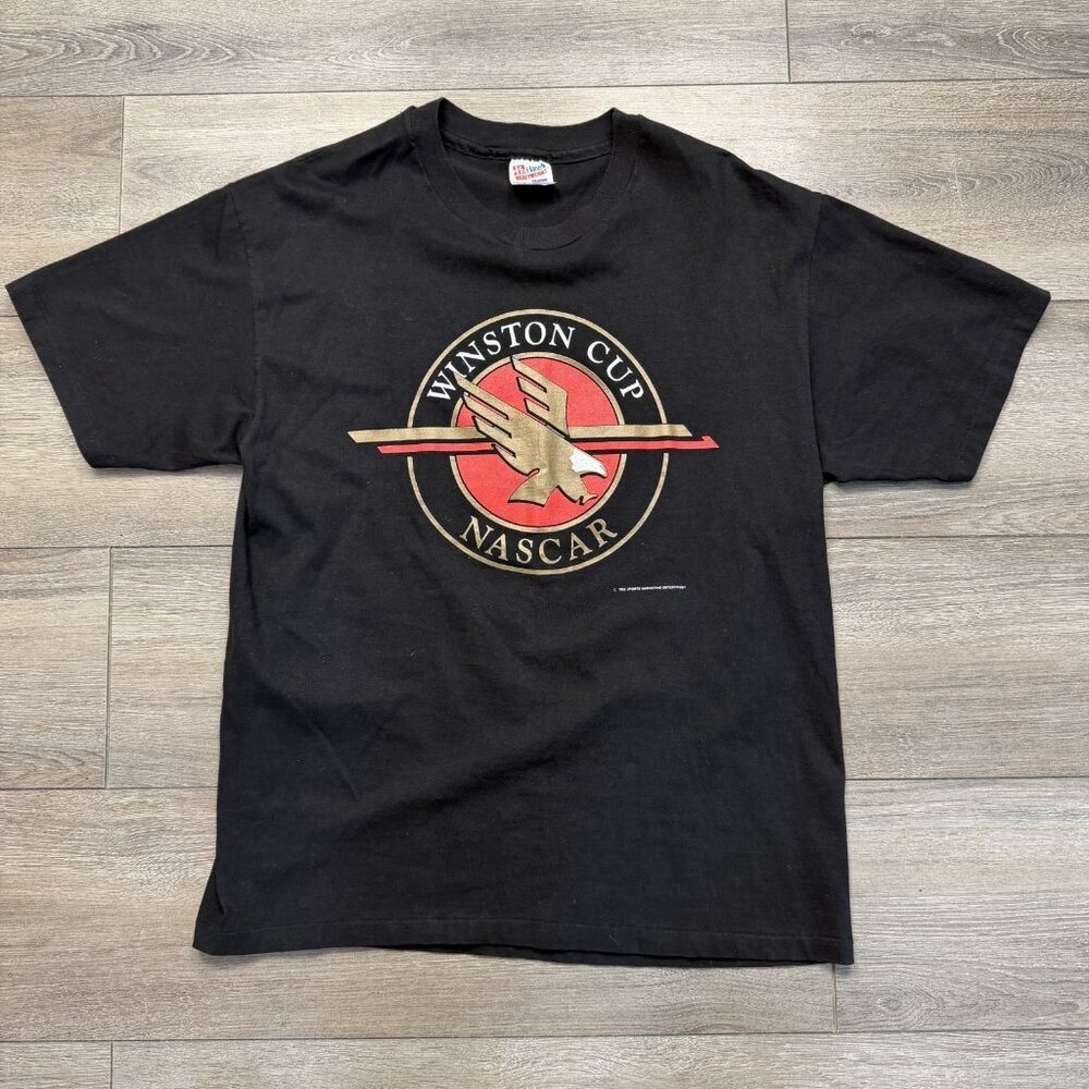 Vintage 1993 NASCAR Winston Cup T-Shirt Hanes Heavyweight Men’s Large Black